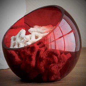 TILT RED SNACK BOWLS  - 5.5" Diameter , X 5" High  SET OF 4